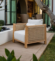 Calla Teak Woven Outdoor Lounge Chair Outdoor Chairs