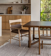 Dahlia White Oak and Leather Dining Chair Dining Chairs