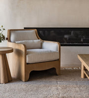 Bluebell White Oak Curved Lounge Chair Lounge Chairs