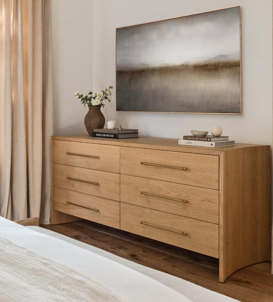 Katelyn White Oak Curved Dresser