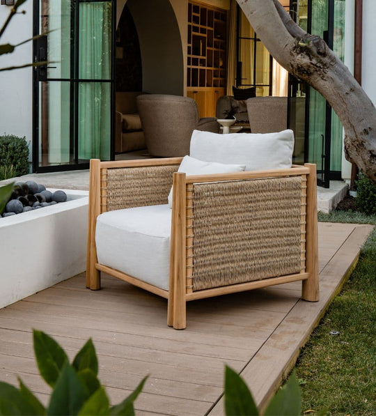 Calla Teak Woven Outdoor Lounge Chair