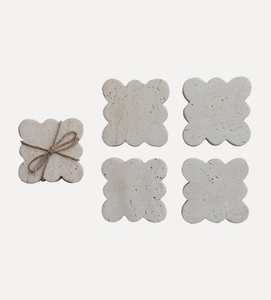 Travertine Coaster Set