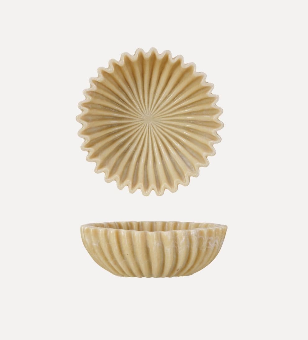 Resin Pleated Bowl Decorative Object
