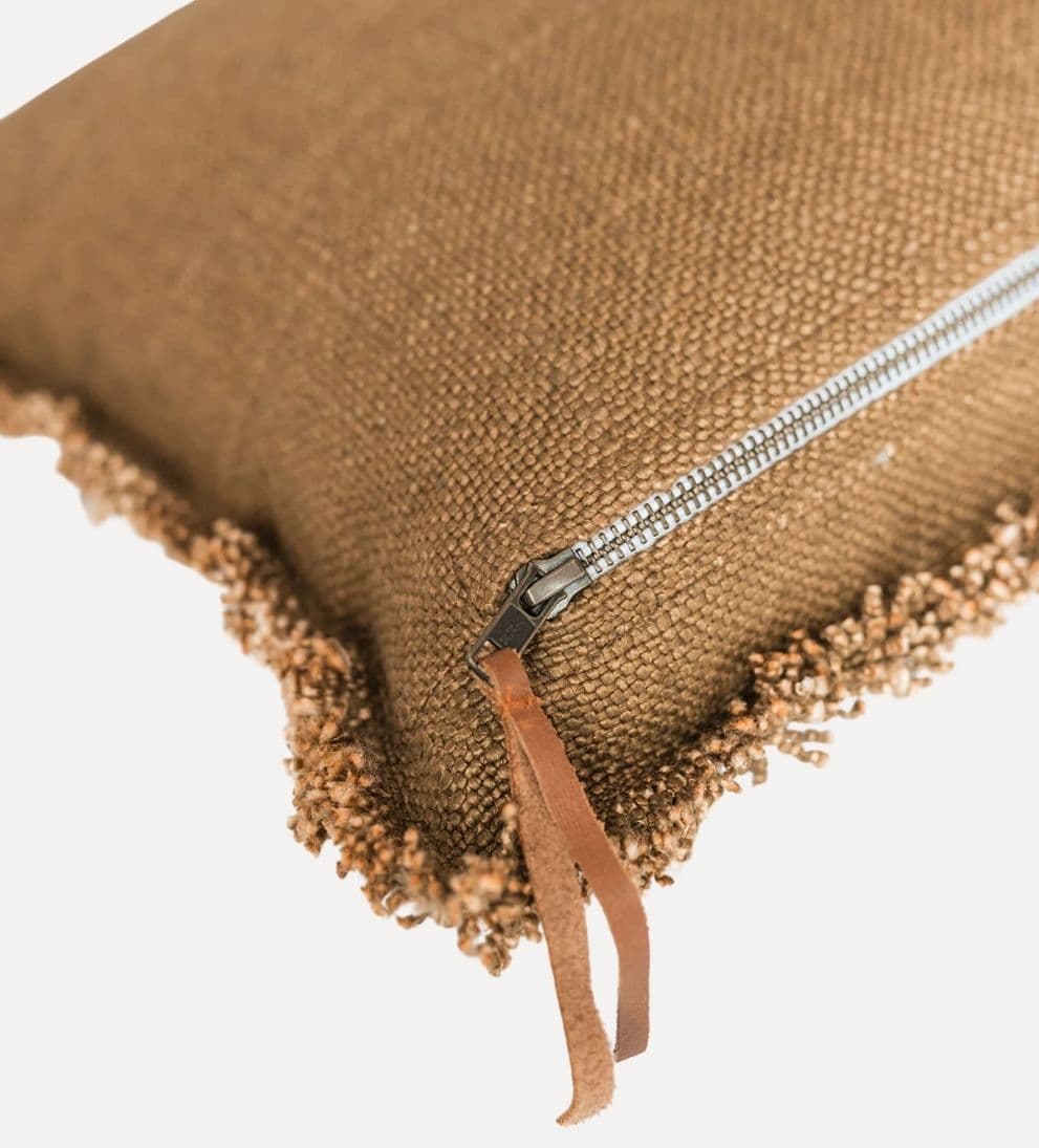 Adaline Luxe Linen Lumbar Pillow with Fringe Pillows