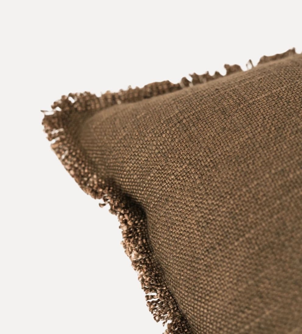 Adaline Luxe Linen Lumbar Pillow with Fringe Pillows