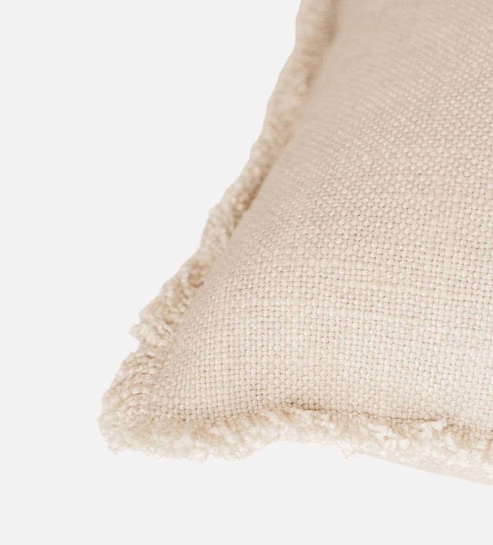 Adaline Luxe Linen Lumbar Pillow with Fringe Pillows