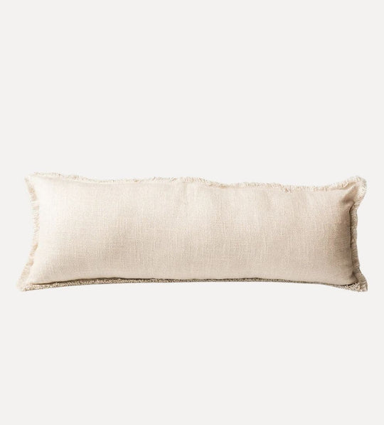 Adaline Luxe Linen Lumbar Pillow with Fringe