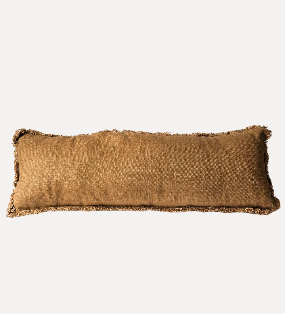 Adaline Luxe Linen Lumbar Pillow with Fringe Pillows