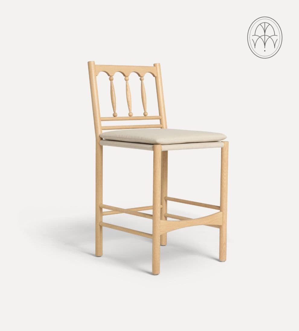 Daffodil White Oak Spindle Counter Stool Counter Stools