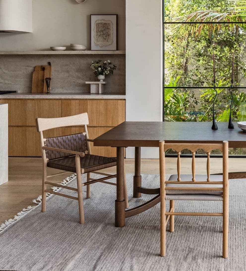 Dahlia White Oak and Leather Dining Chair Dining Chairs