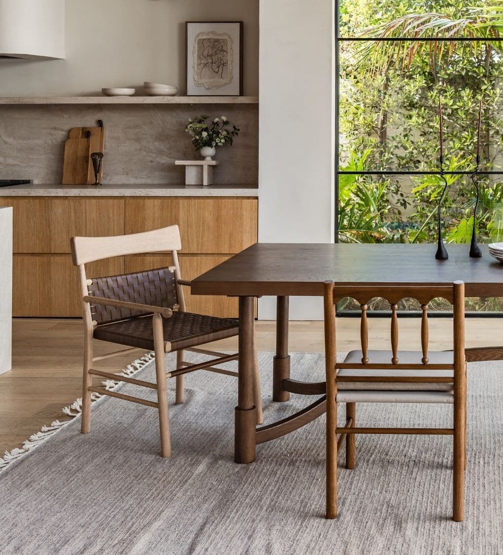 Dahlia White Oak and Leather Dining Chair Dining Chairs