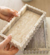 Scalloped Marble Fluted Bridge Tray Trays
