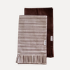 Brown & White Stripes Ruffle Kitchen Dish Towel Kitchen Towels