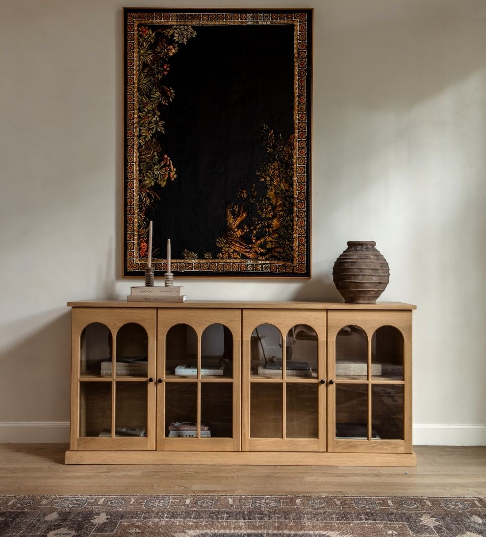 Alena White Oak Credenza Credenza