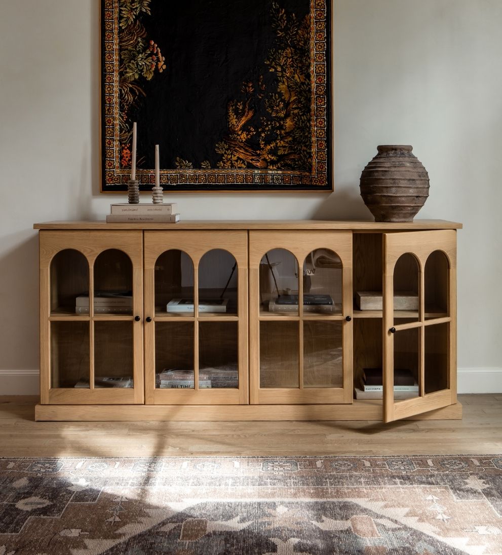 Alena White Oak Credenza Credenza