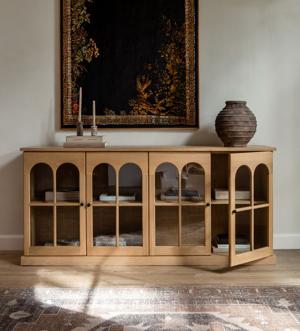 Alena White Oak Credenza Credenza