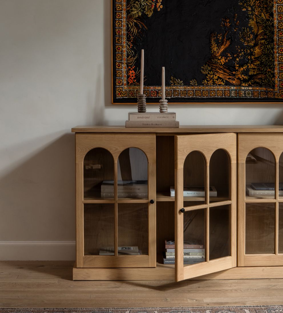 Alena White Oak Credenza Credenza