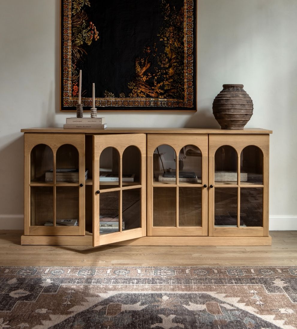 Alena White Oak Credenza Credenza