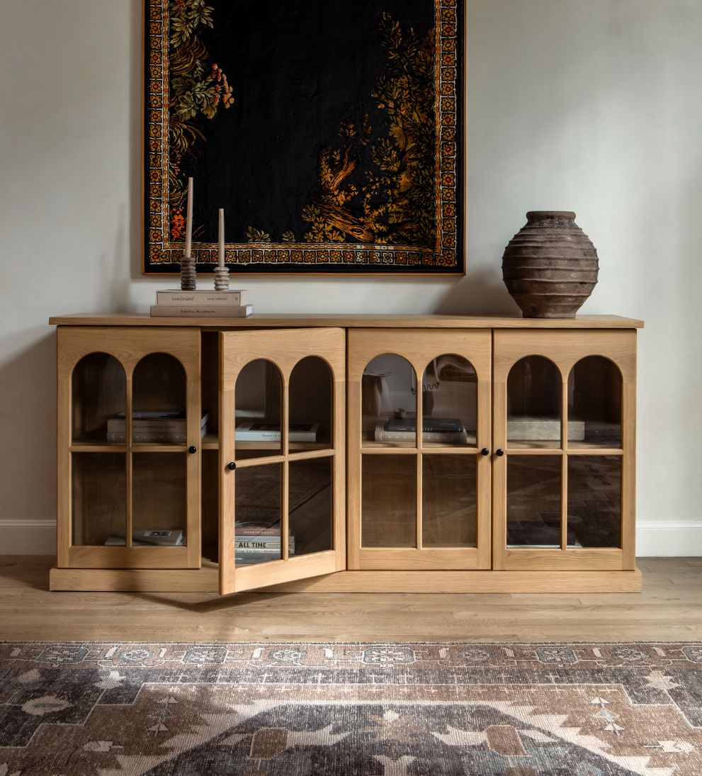 Alena White Oak Credenza Credenza