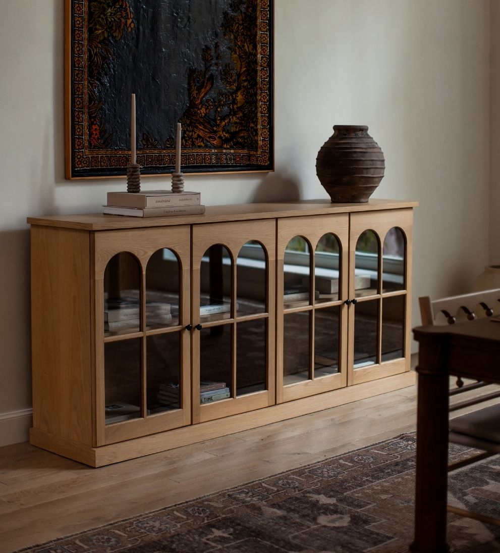Alena White Oak Credenza Buffets & Sideboards