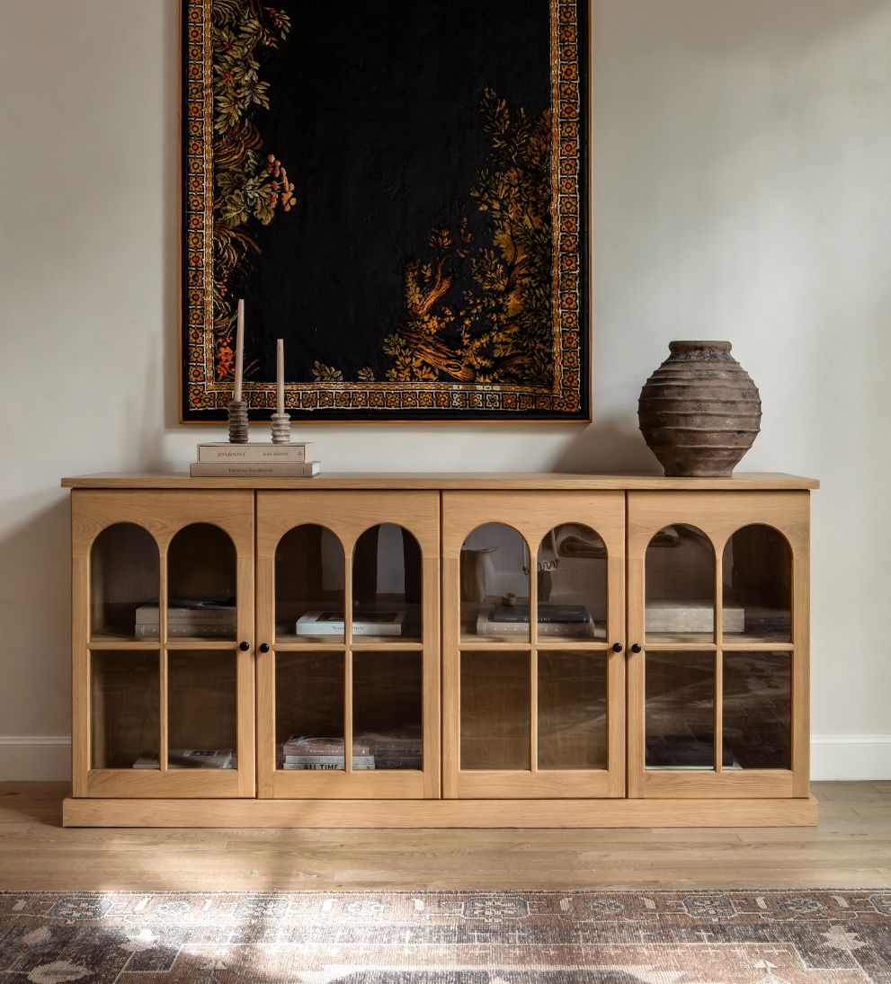 Alena White Oak Credenza Credenza