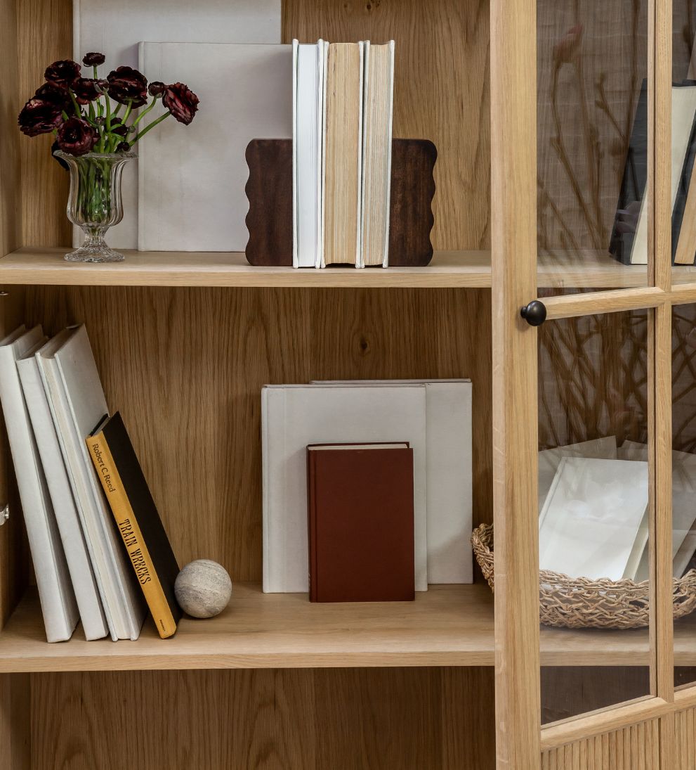 Alena White Oak Storage Cabinet Hutches