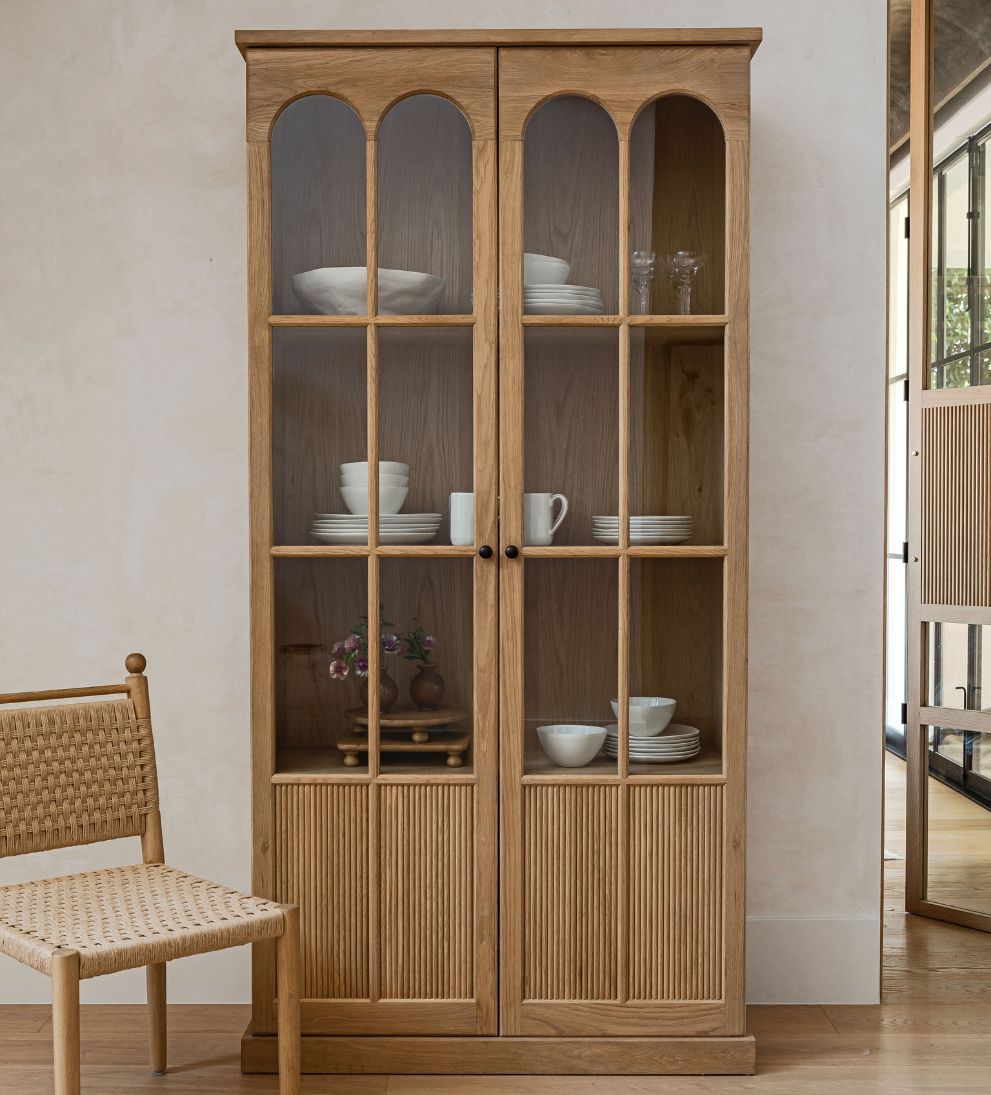 Alena White Oak Storage Cabinet Hutches