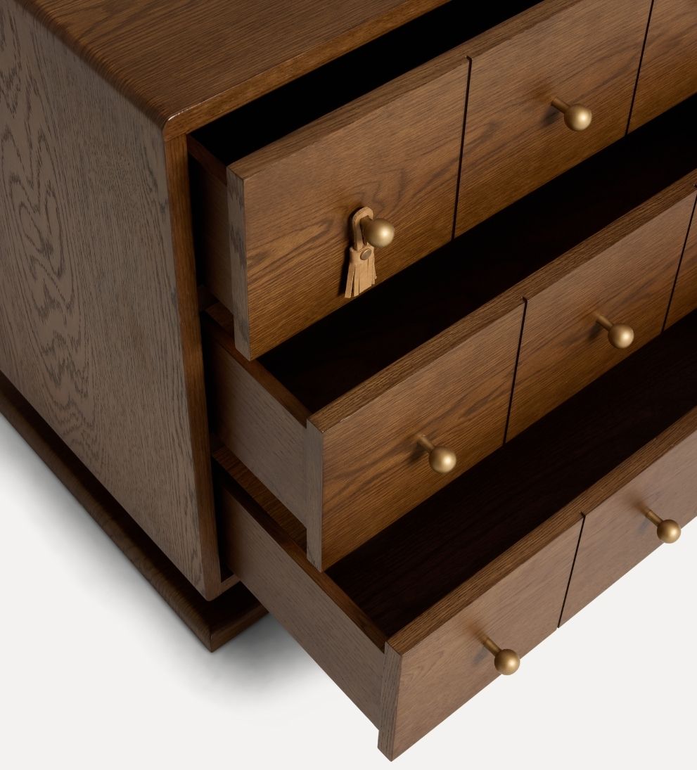 Amaryllis Leather Large Nightstand Nightstands