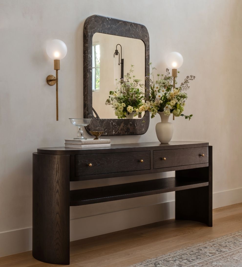 Apse Mirror in Emperador Umber Wall Mirrors