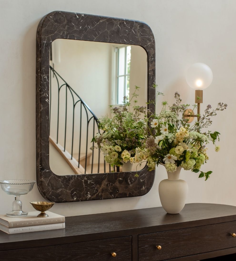 Apse Mirror in Emperador Umber Wall Mirrors