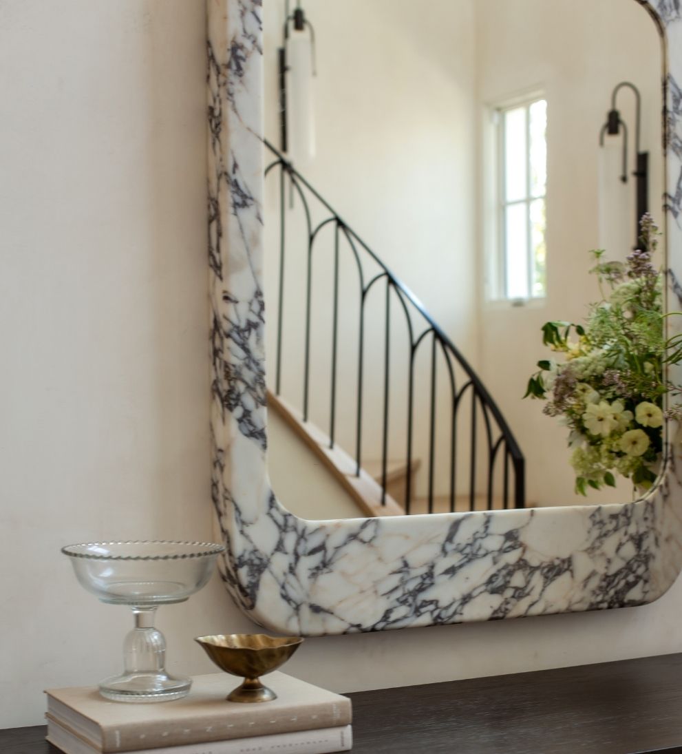 Apse Mirror in Viola Calacatta Wall Mirrors