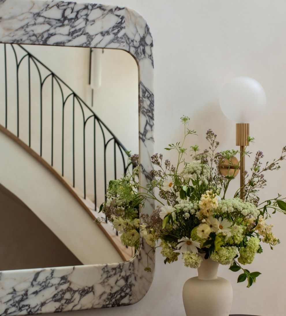 Apse Mirror in Viola Calacatta Wall Mirrors