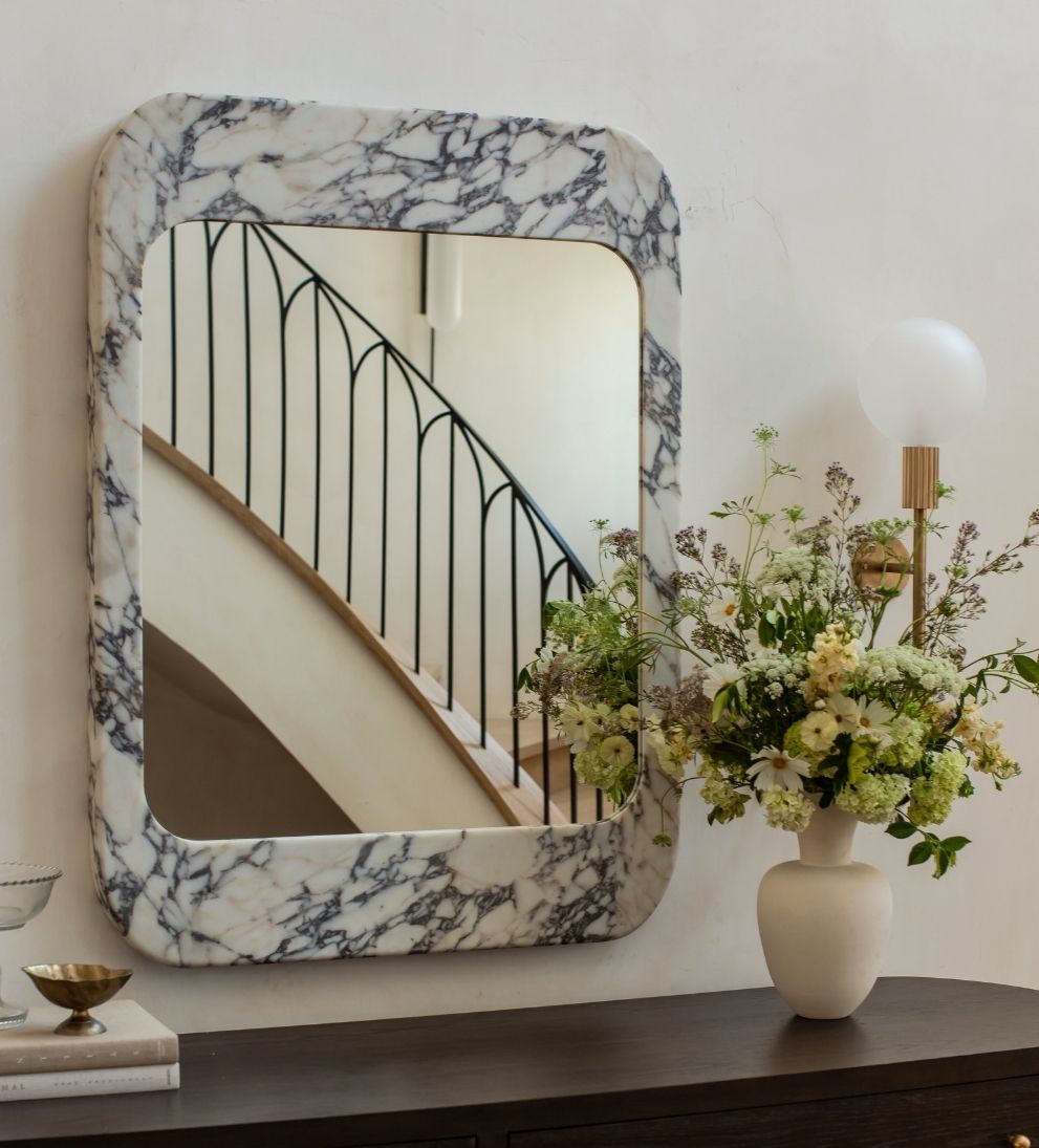 Apse Mirror in Viola Calacatta Wall Mirrors
