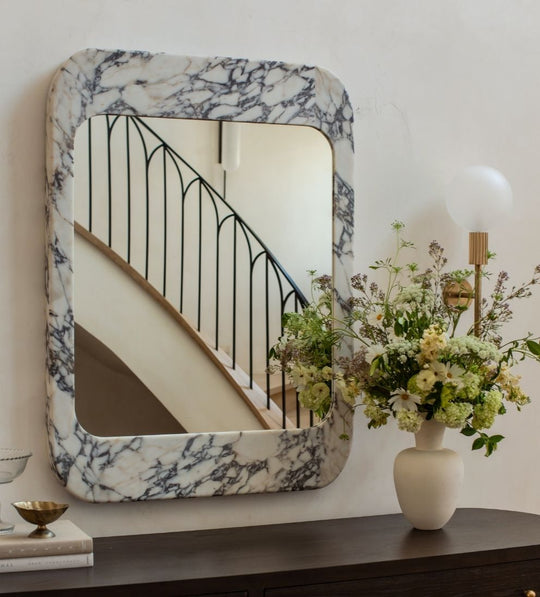 Apse Mirror in Viola Calacatta
