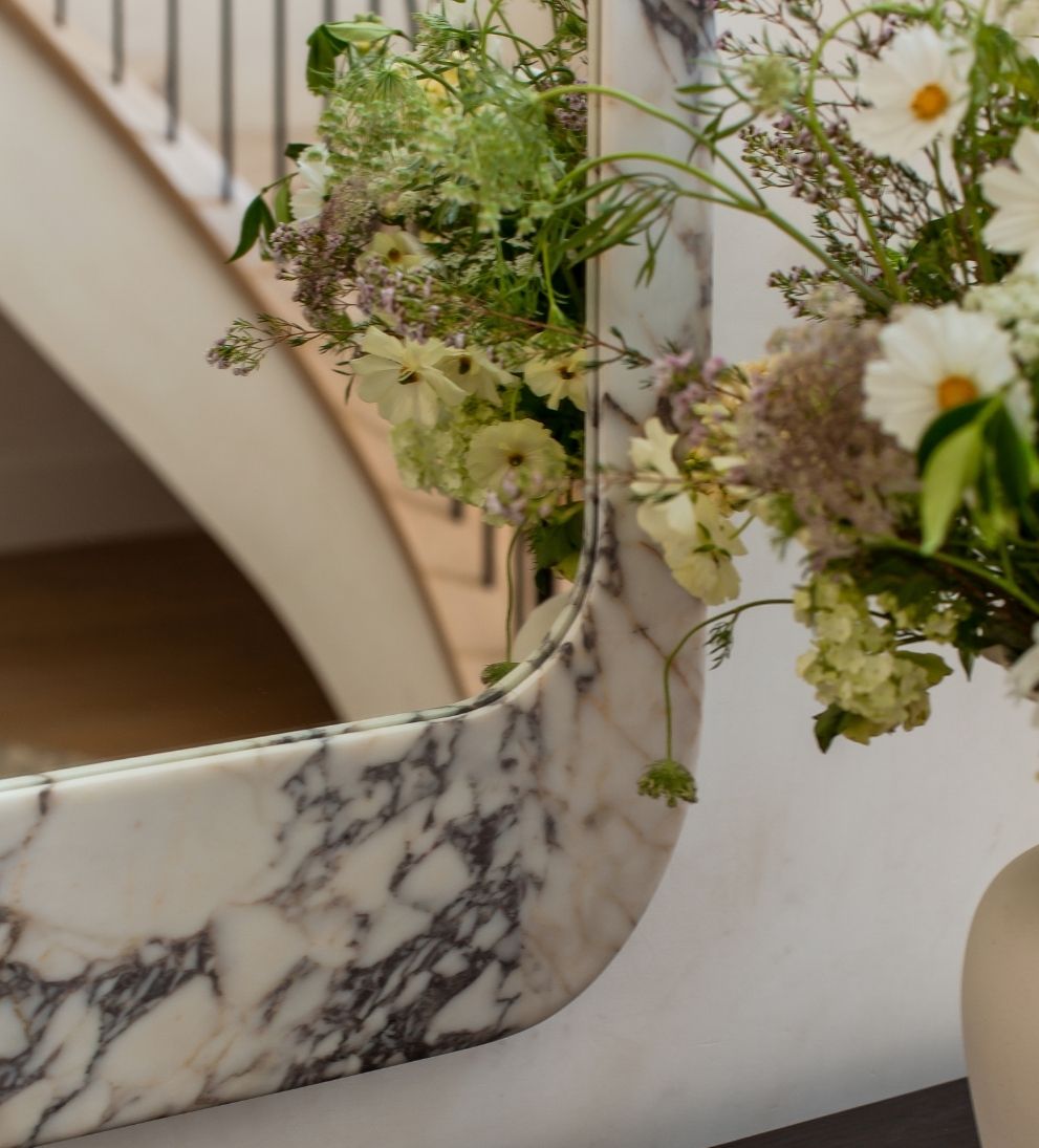 Apse Mirror in Viola Calacatta Wall Mirrors