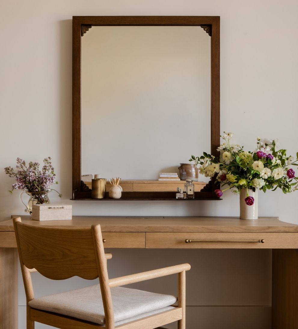 Avignon Mirror in Aged Brass & Dark Oak Wall Mirrors