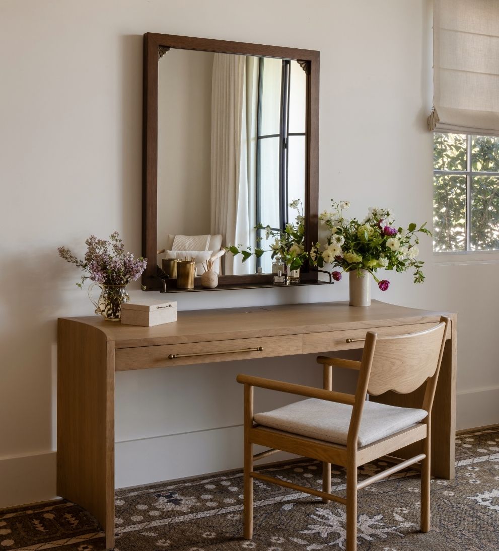 Avignon Mirror in Aged Brass & Dark Oak Wall Mirrors