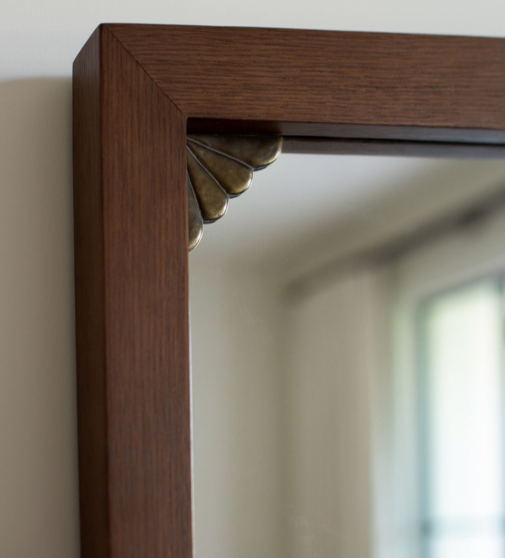 Avignon Mirror in Aged Brass & Dark Oak Wall Mirrors