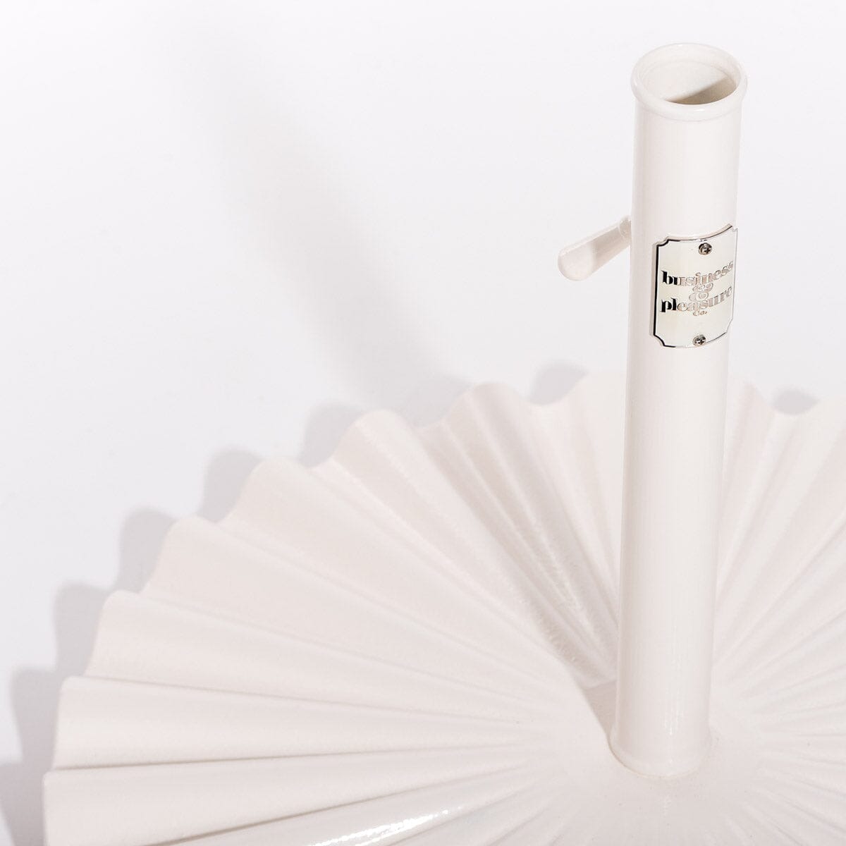 The XL Clamshell Base - 90 lbs - Antique White Outdoor Umbrellas