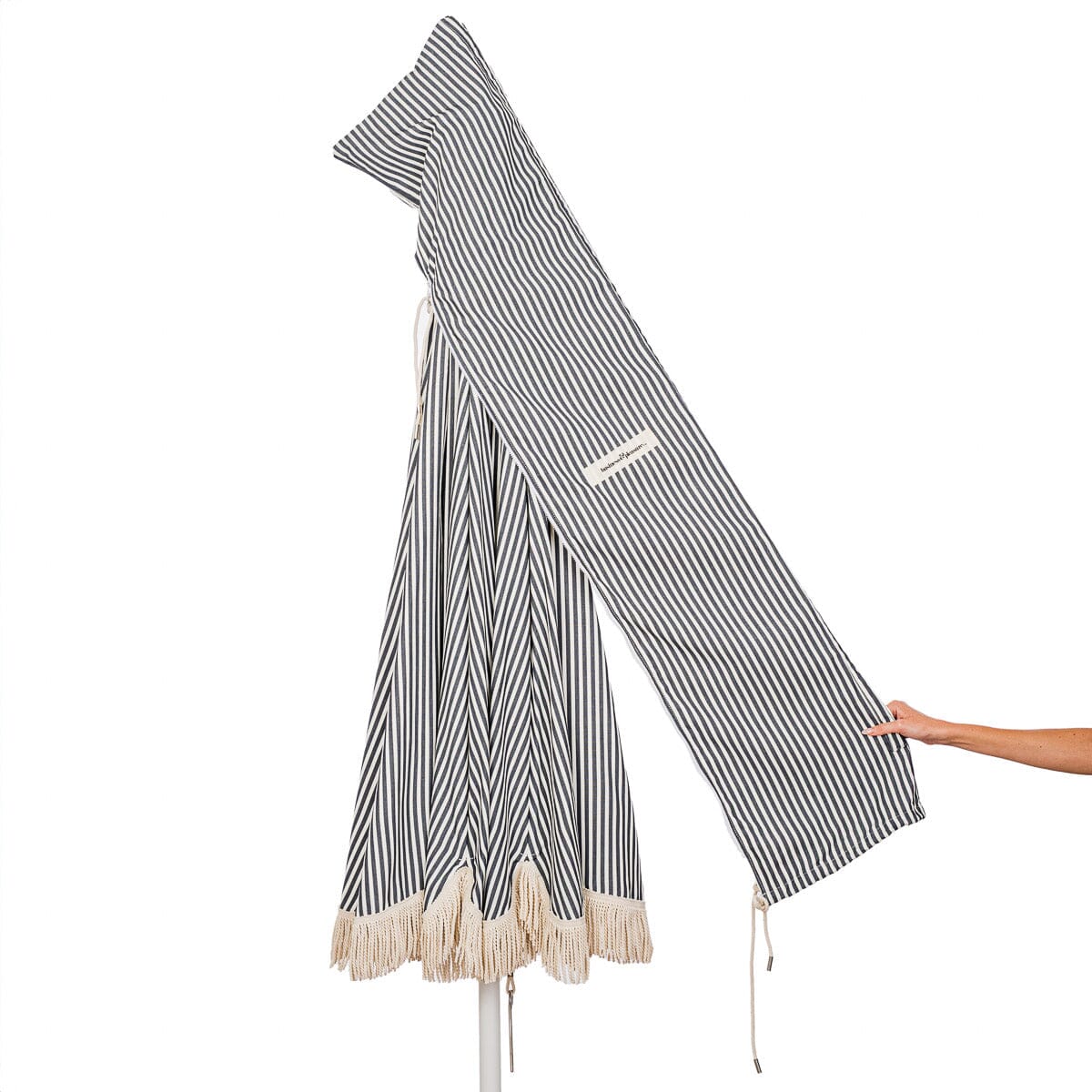 The Patio Umbrella - Lauren's Navy Stripe Outdoor Umbrellas