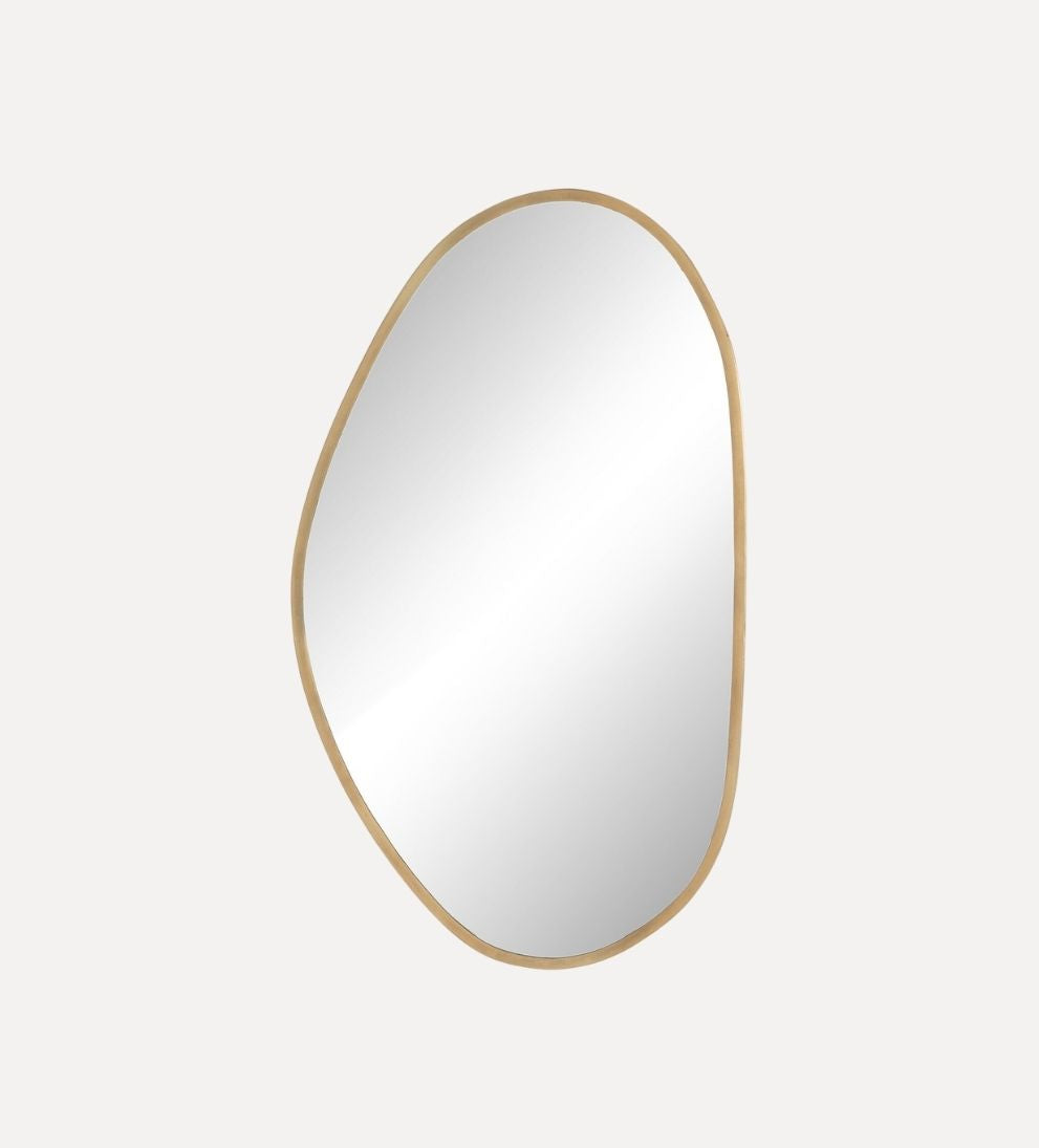 Brenna Mirror in Antique Brass Iron Wall Mirrors