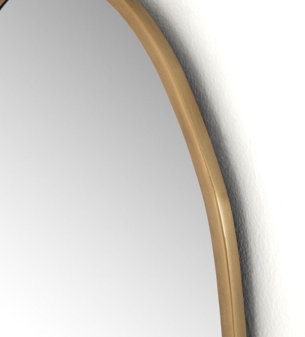 Brenna Mirror in Antique Brass Iron Wall Mirrors