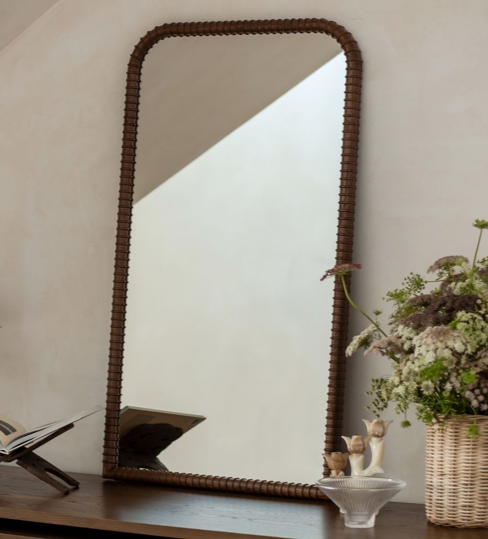 Cadiz Rib Mirror in Dark Oak Wall Mirrors