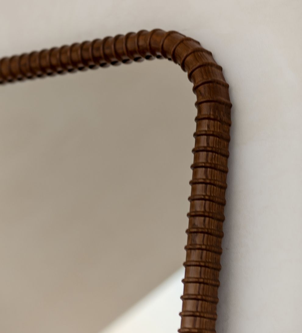 Cadiz Rib Mirror in Dark Oak Wall Mirrors