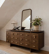 Cadiz Rib in Dark Oak Wall Mirrors