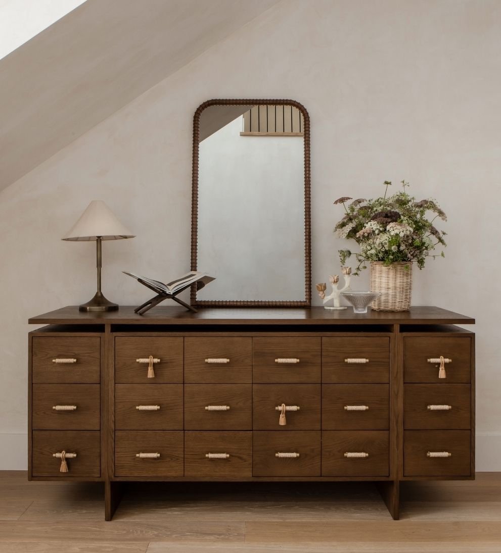 Cadiz Rib Mirror in Dark Oak Wall Mirrors