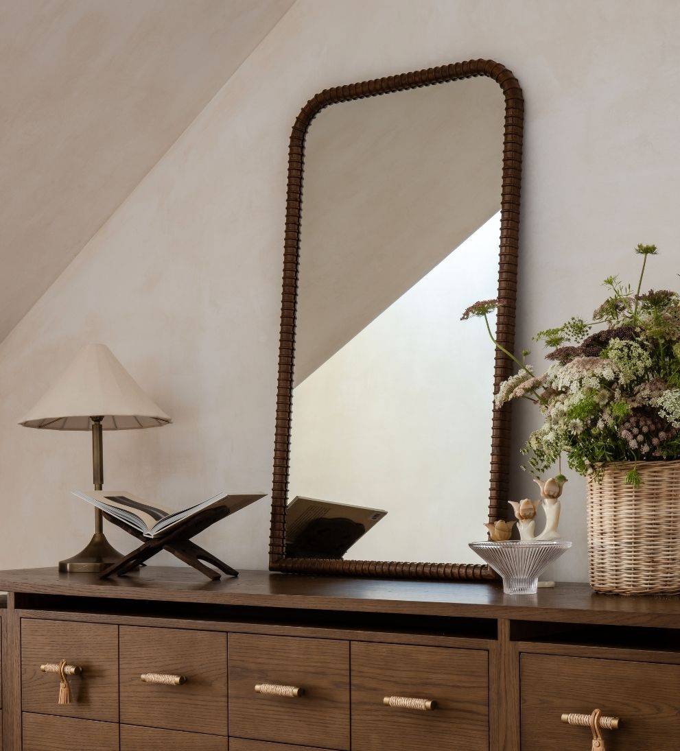 Cadiz Rib Mirror in Dark Oak Wall Mirrors