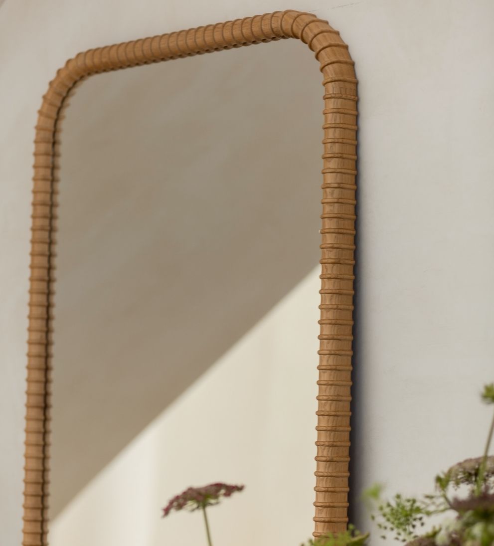 Cadiz Rib Mirror in Light Oak Wall Mirrors
