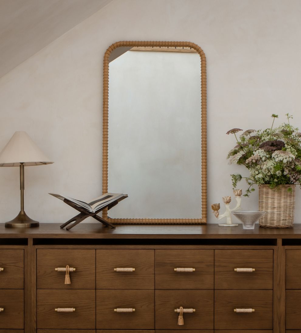 Cadiz Rib Mirror in Light Oak Wall Mirrors
