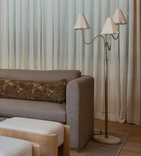 Camille Multi-Light Brass Floor Lamp
